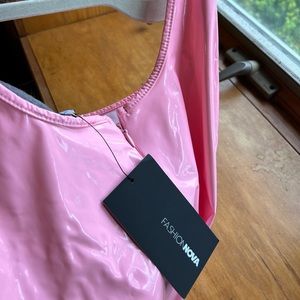 Brand new baby pink leather dress